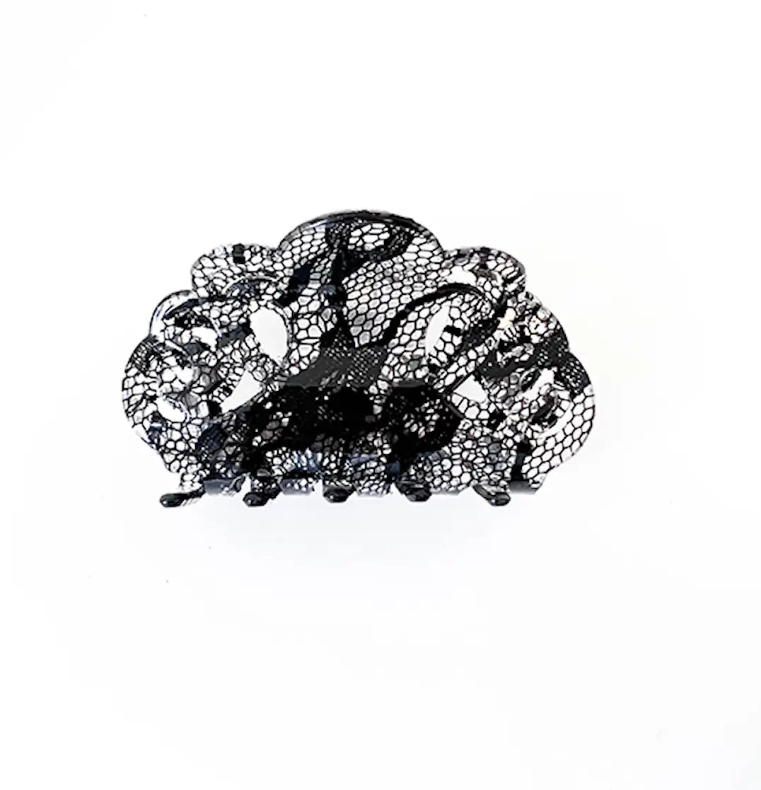 HAIRCLIP BLACK LACE 7CM